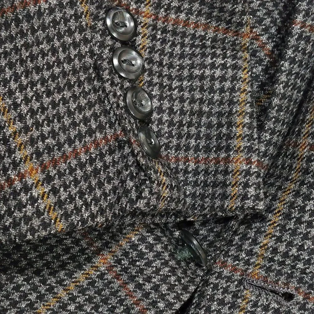 Oxxford Clothes Houndstooth WIndowPane Jacket 42R